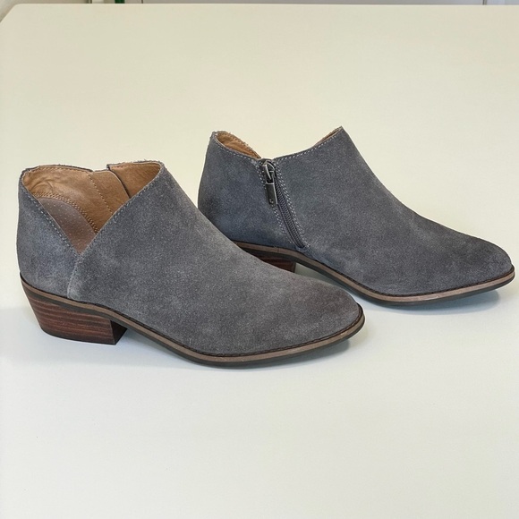 Lucky Brand Frankela Ankle Boot Suede Leather Bootie Greywolf Women’s 6 - Picture 6 of 16
